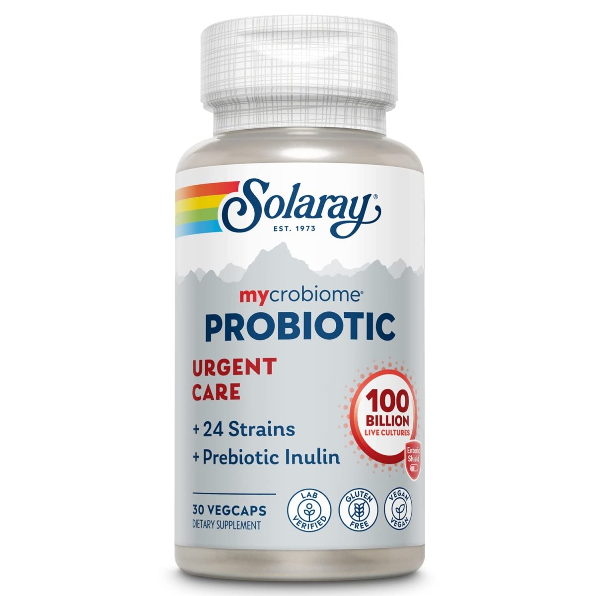 SOLARAY Mycrobiome Probiotic Urgent Care - 100 Billion CFU for Digestive and Immune Support 30 Capsules
