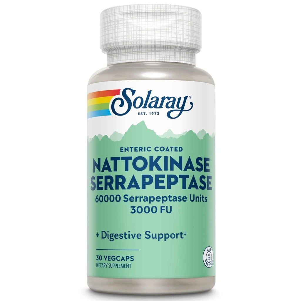 SOLARAY Nattokinase and Serrapeptase Supplement 30 Count