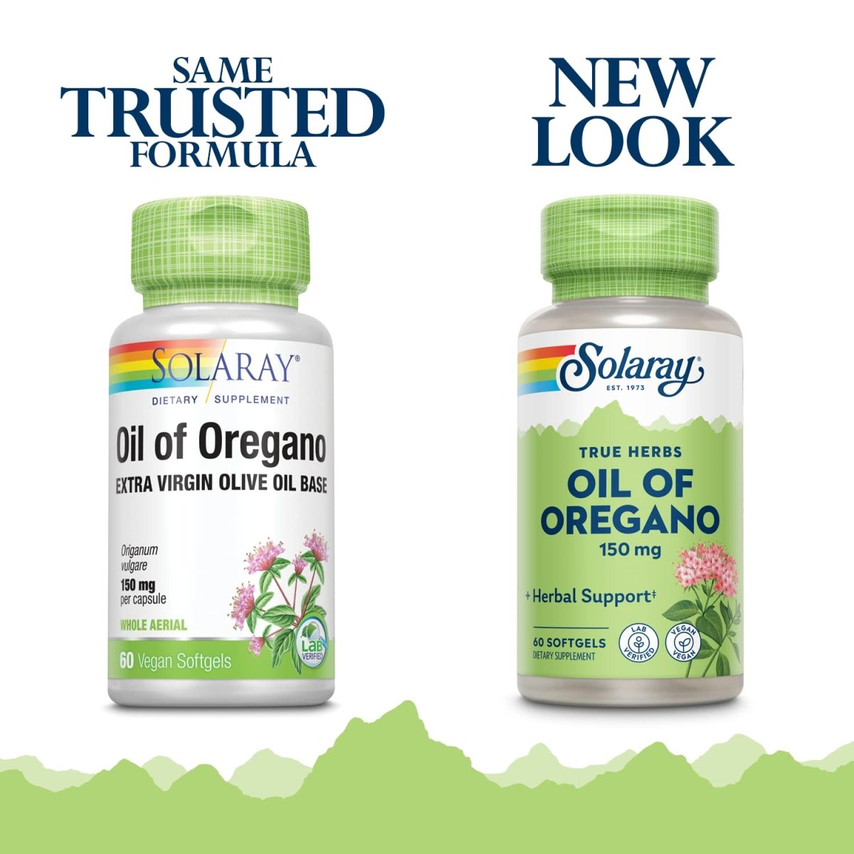 SOLARAY Oil of Oregano 150 mg | Extra Virgin Olive Oil Base | Whole Aerial | Healthy Immune & Intestinal Flora Support | Vegan & Non-GMO | 60 Softgels