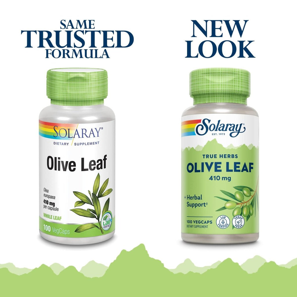 SOLARAY Olive Leaf Capsules, 410 mg | 100 Count