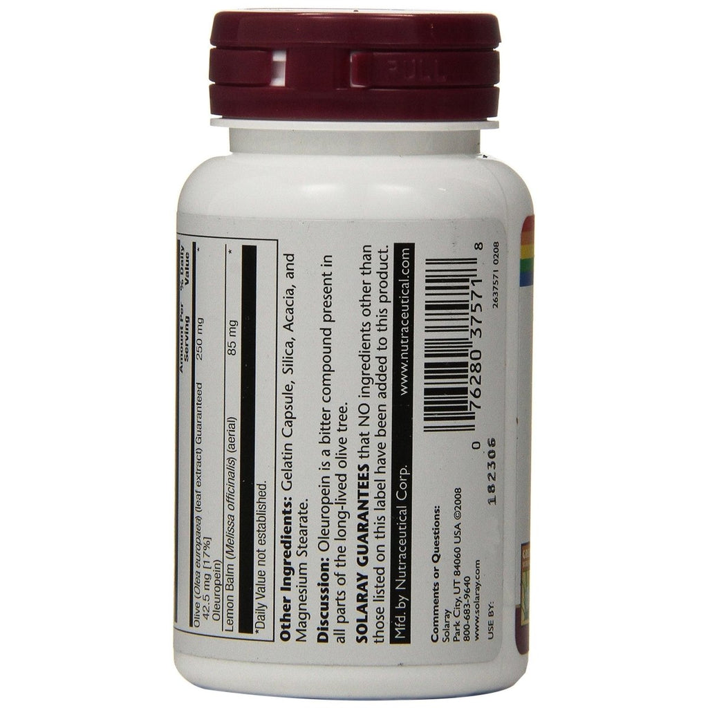 Solaray - Olive Leaf Extract, 250 mg, 60 capsules
