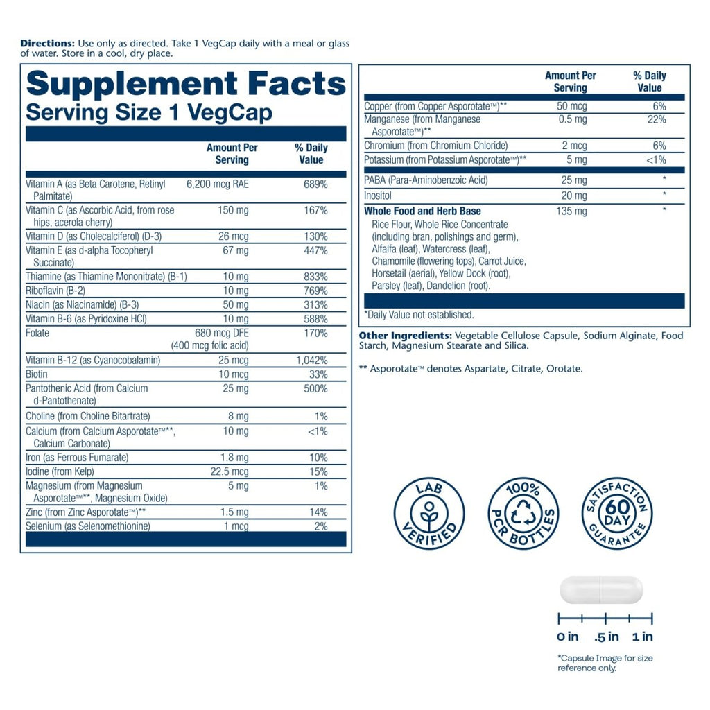 SOLARAY Once Daily High Energy Multivitamin 60 Vcaps