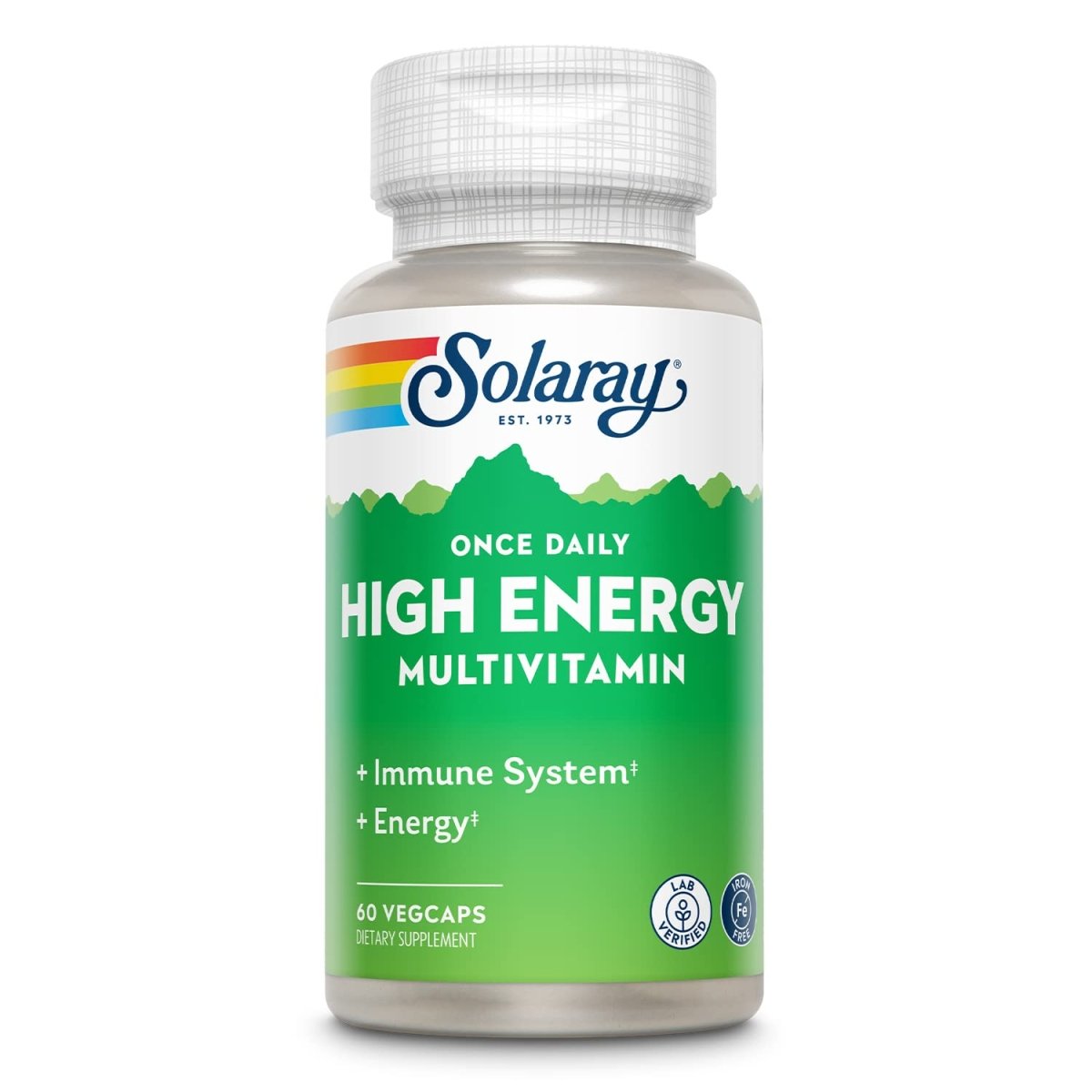 SOLARAY Once Daily High Energy Multivitamin - Immune Support, Energy Boost, Men's & Women's Multi, 60 VegCaps