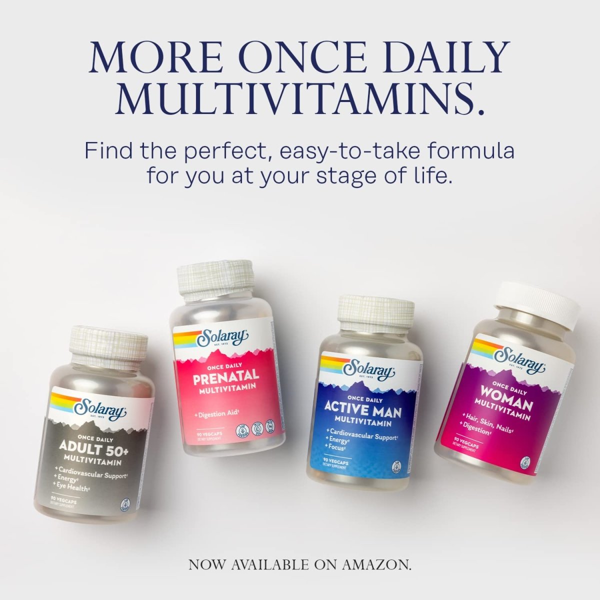 SOLARAY Once Daily High Energy Multivitamin, Immune System and Energy Support, Whole Food and Herb Base Ingredients, Men?s and Women?s Multi Vitamin, 30 Servings, 30 VegCaps