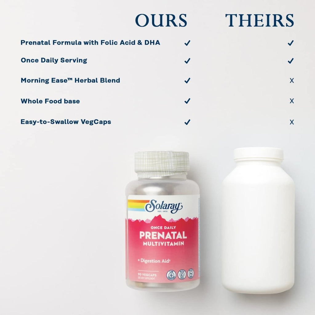 Solaray Once Daily Prenatal Multivitamin with Iron & DHA -90 VegCaps  55827