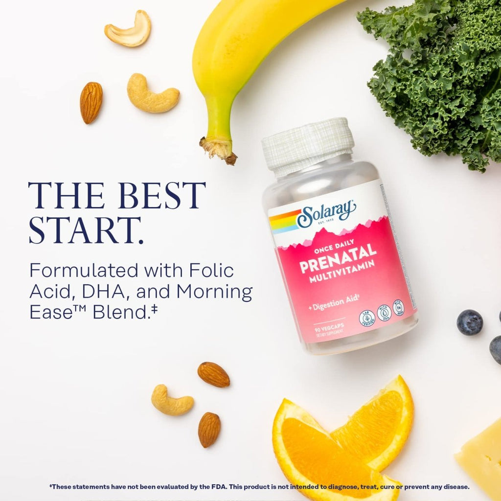 Solaray Once Daily Prenatal Multivitamin with Iron & DHA -90 VegCaps  55827