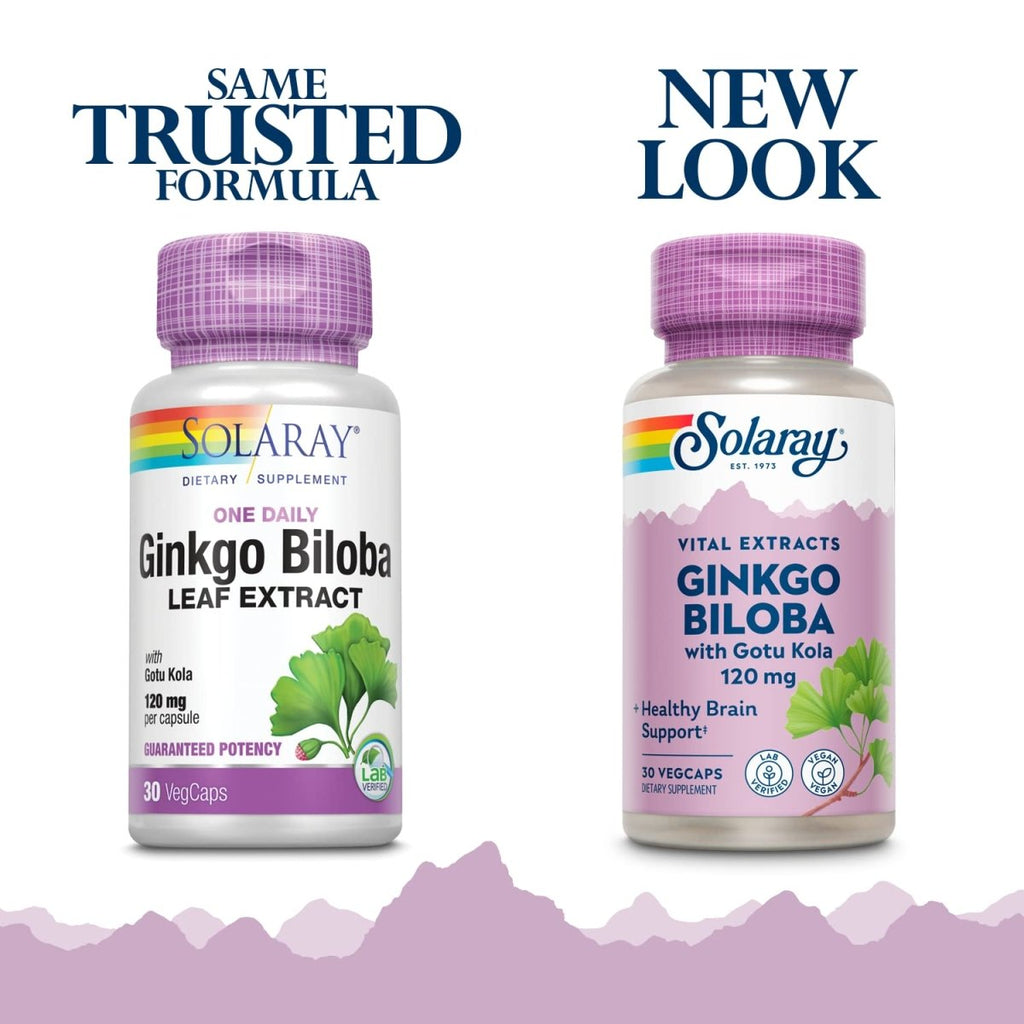 SOLARAY One Daily Ginkgo Biloba Leaf Extract | (30 VegCaps)  03603