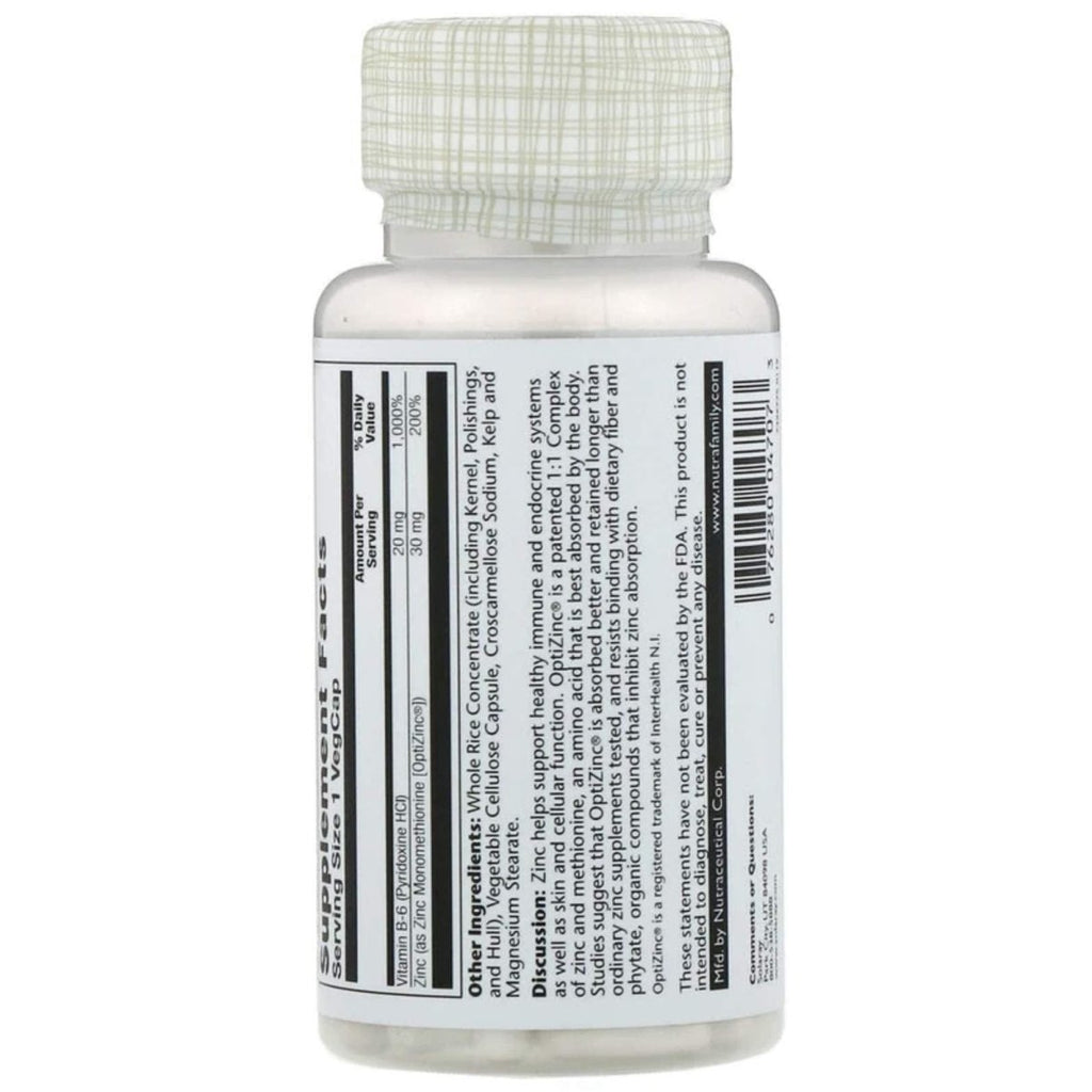 Solaray OptiZinc 30mg 60 VegCaps