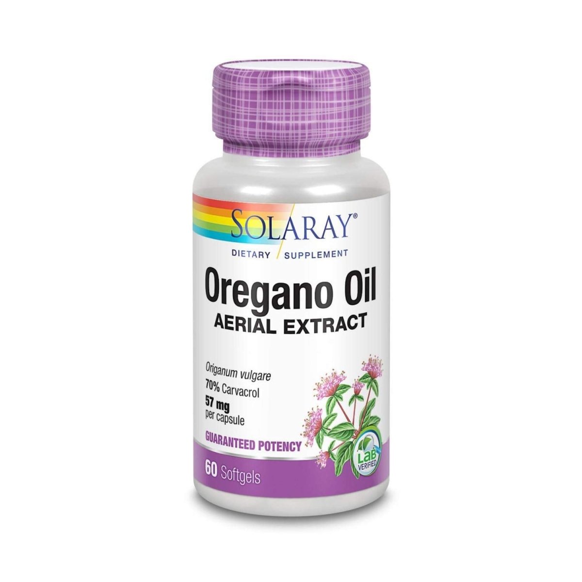 SOLARAY Oregano Oil 70% Carvacrol - 60 Capsules