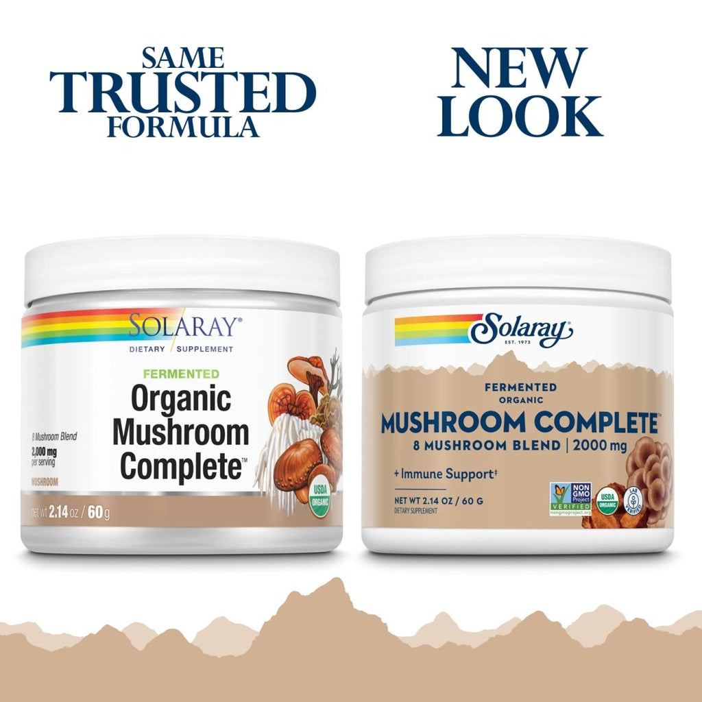Solaray Organic Fermented Mushroom Complete Organic, Powder (Btl-Plastic) 2000mg | 60g