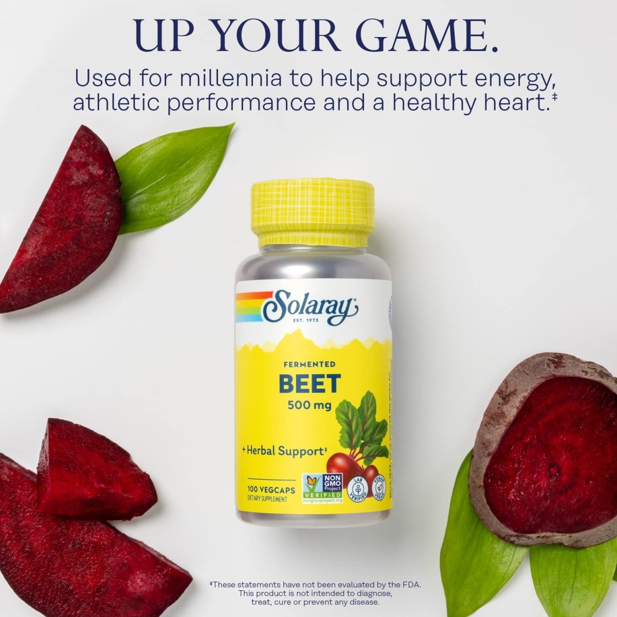 Solaray Organically Grown Fermented Beet Root Root Organic, Veg Cap (Btl-Plastic) 500mg 100ct