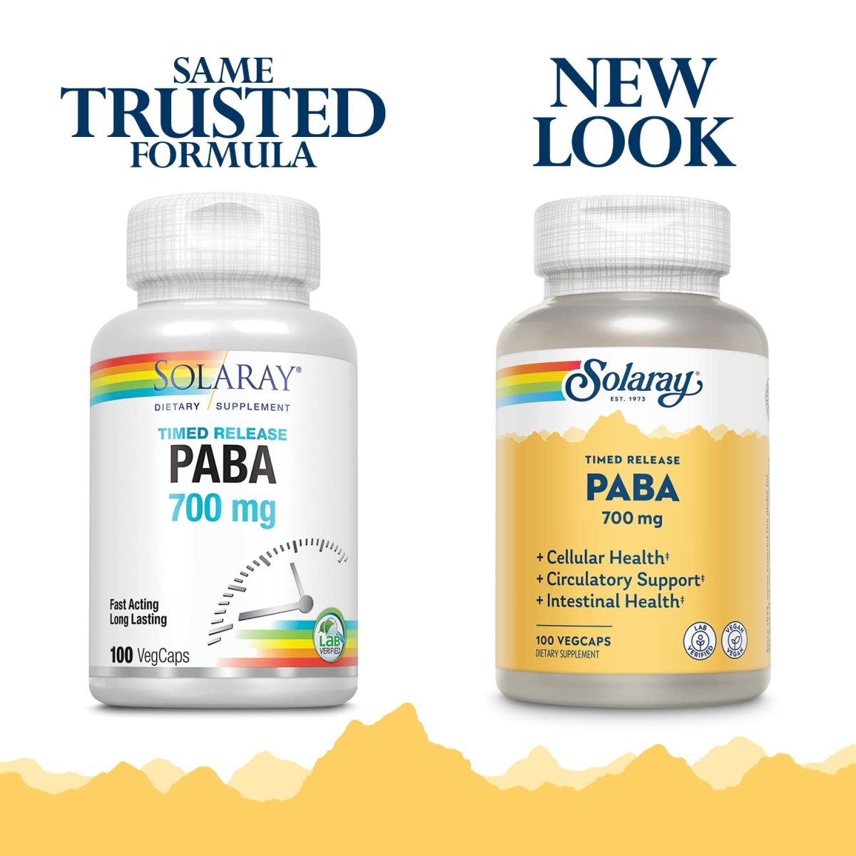 SOLARAY Paba TSTR Vitamin Capsules - 700 mg | 100 Count