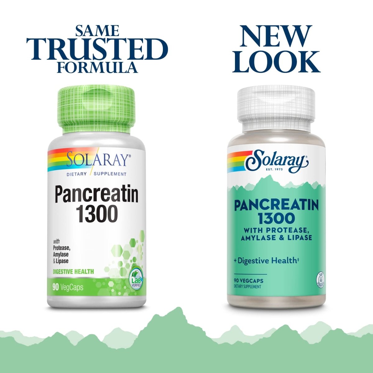 SOLARAY Pancreatin 1300 | Pancreatic Digestive Enzymes Plus Papaya for Healthy Digestion Support | 90 VegCaps, 90 Serv.