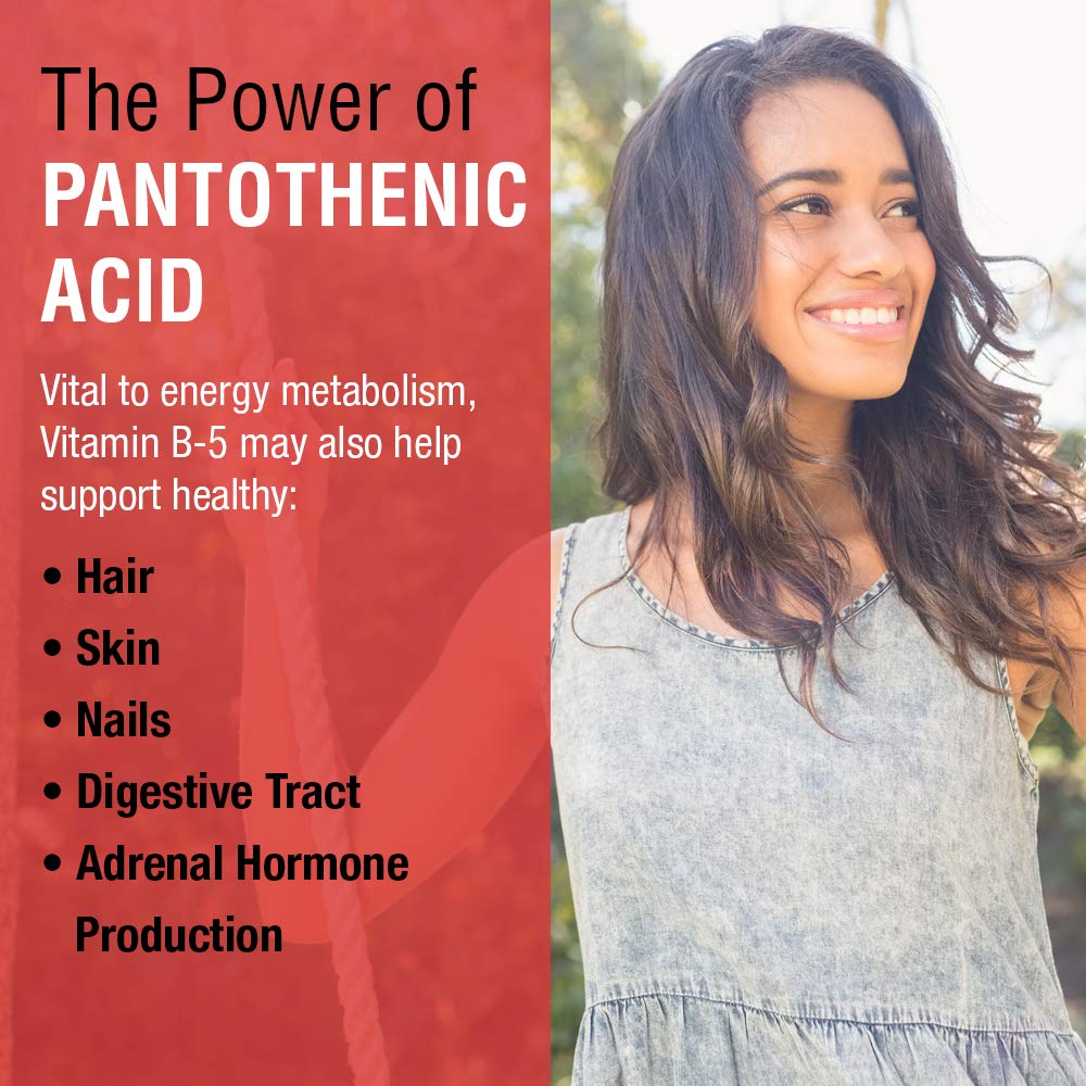 SOLARAY Pantothenic Acid 250mg - 100CT | Vitamin B5 for Energy Metabolism, Hair, Skin, Nails & Digestive Support