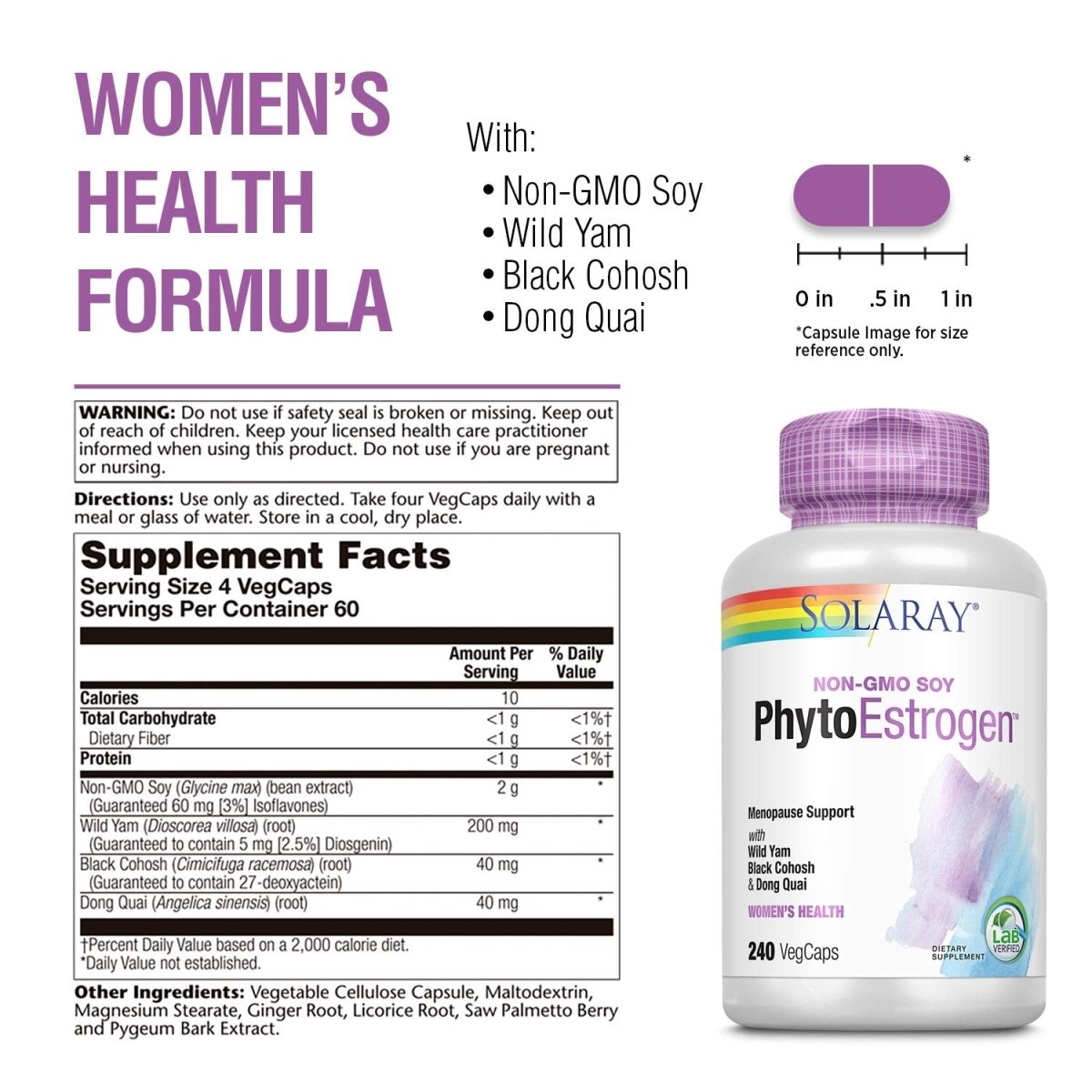 Solaray Phytoestrogen Supplement, 240 Count   37583