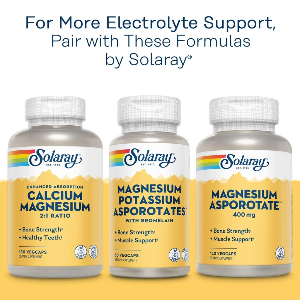 Solaray Potassium Asporotate - Essential Mineral for Electrolyte Balance and Muscle Function - 200 Count  04661