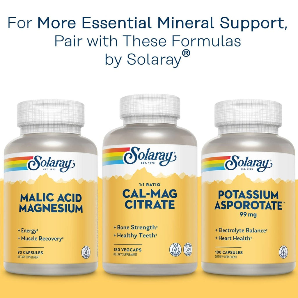 Solaray Potassium Citrate, Healthy Electrolyte Balance, Nerve & Muscle Function Support, Vegan, 60 VegCaps