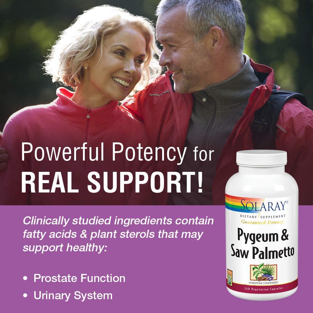 Solaray Pygeum and Saw Palmetto Berry Extracts - Men's Health & Prostate Function Support - 240 VegCaps