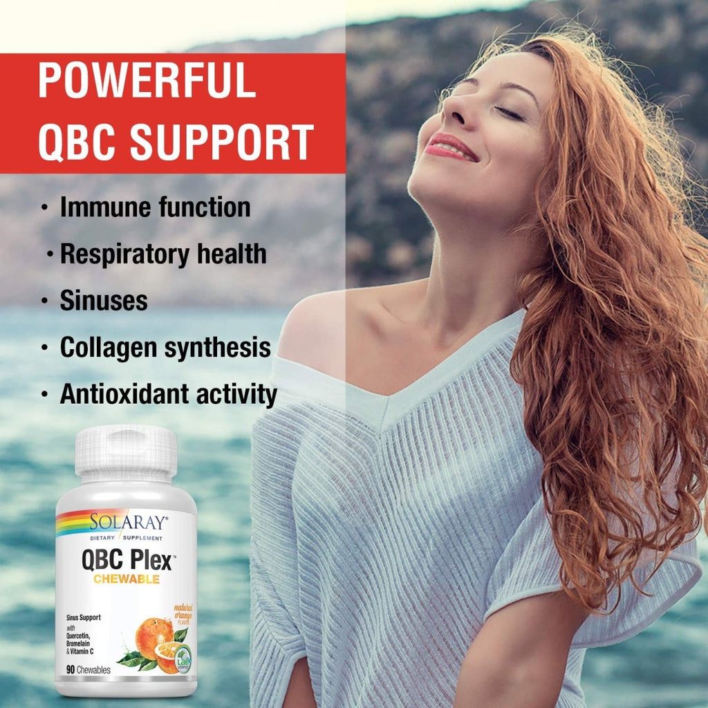 SOLARAY QBC Plex Chewables - Immune & Respiratory Health Support - 90 Chewable Tablets