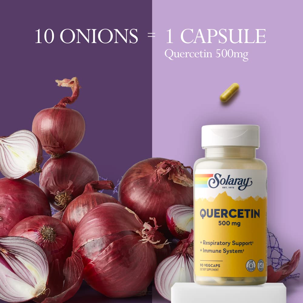 Solaray QBC Plex | Quercetin & Bromelain Plus Vitamin C | Year Round Immune Function & Respiratory Health Support | Non-GMO & Vegan | 120 VegCaps