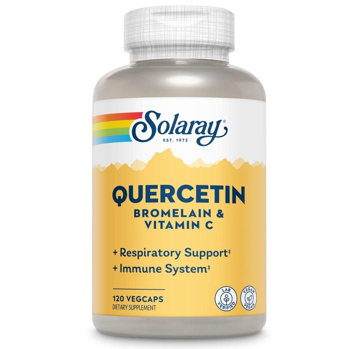Solaray QBC Plex | Quercetin & Bromelain Plus Vitamin C | Year Round Immune Function & Respiratory Health Support | Non-GMO & Vegan | 120 VegCaps