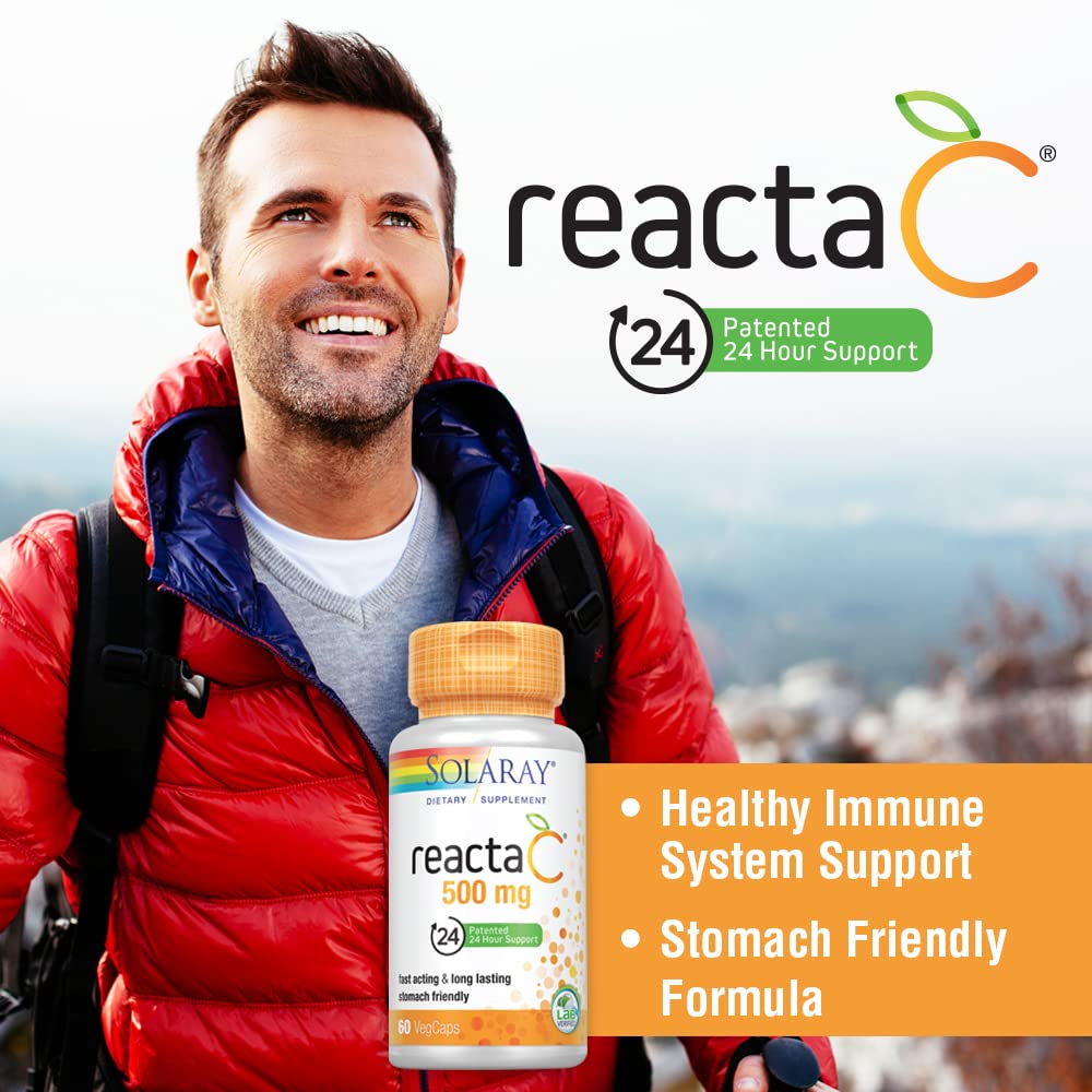 SOLARAY Reacta-C & Bioflavonoids - Vitamin C with Enhanced Absorption - 60 Veg Capsules
