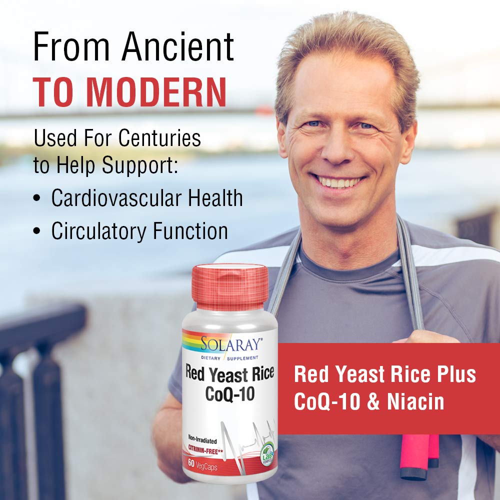 Solaray Red Yeast Rice Plus CoQ-10-60 Vegetarian Capsules