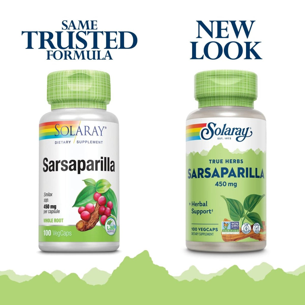 SOLARAY Sarsaparilla Root, Veg Cap (Btl-Plastic) 450mg 100ct