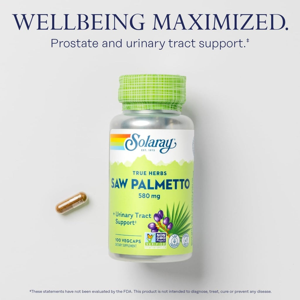 Solaray Saw Palmetto 580mg 100 Vcaps  1550
