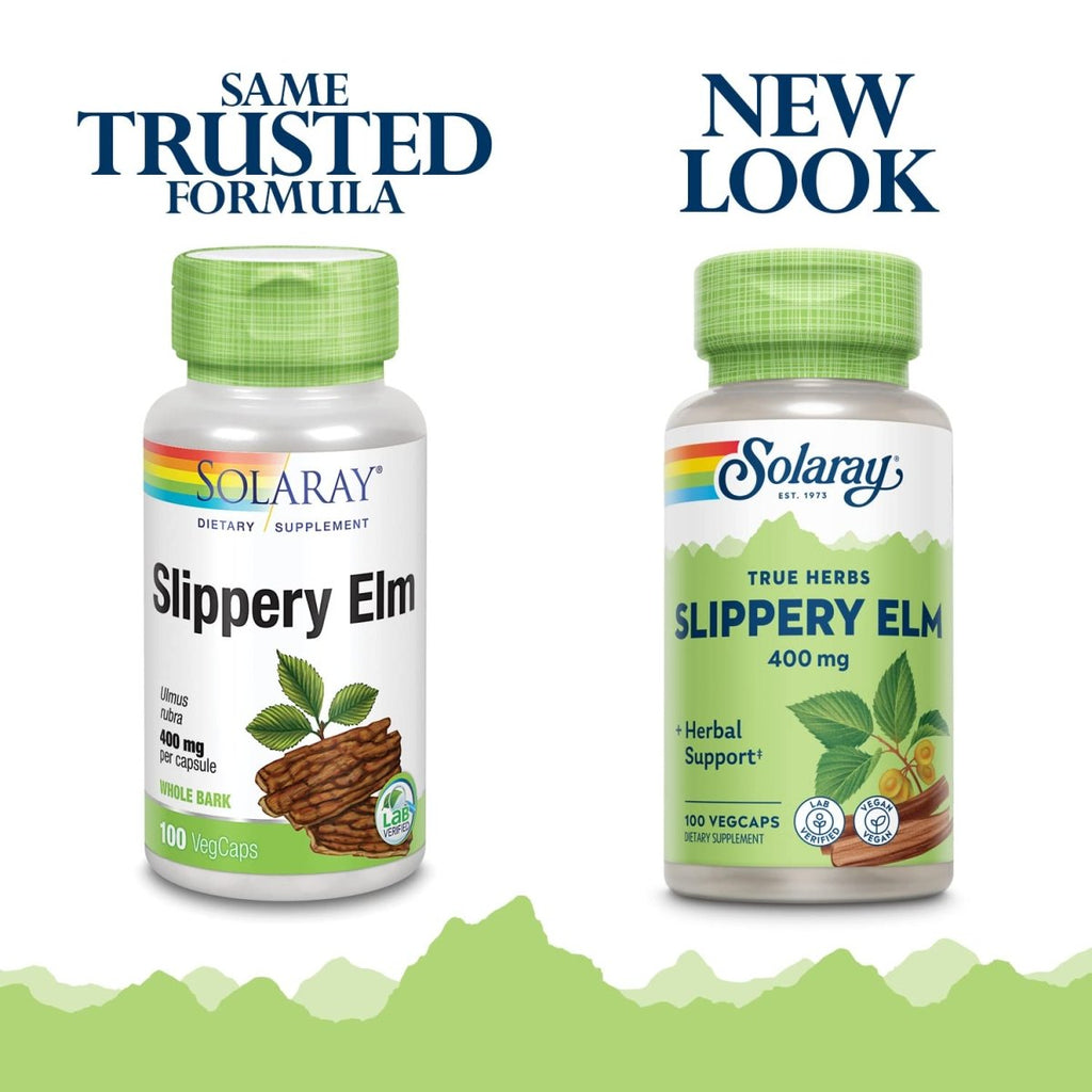 SOLARAY Slippery Elm Bark 400mg |100 VegCaps  01590