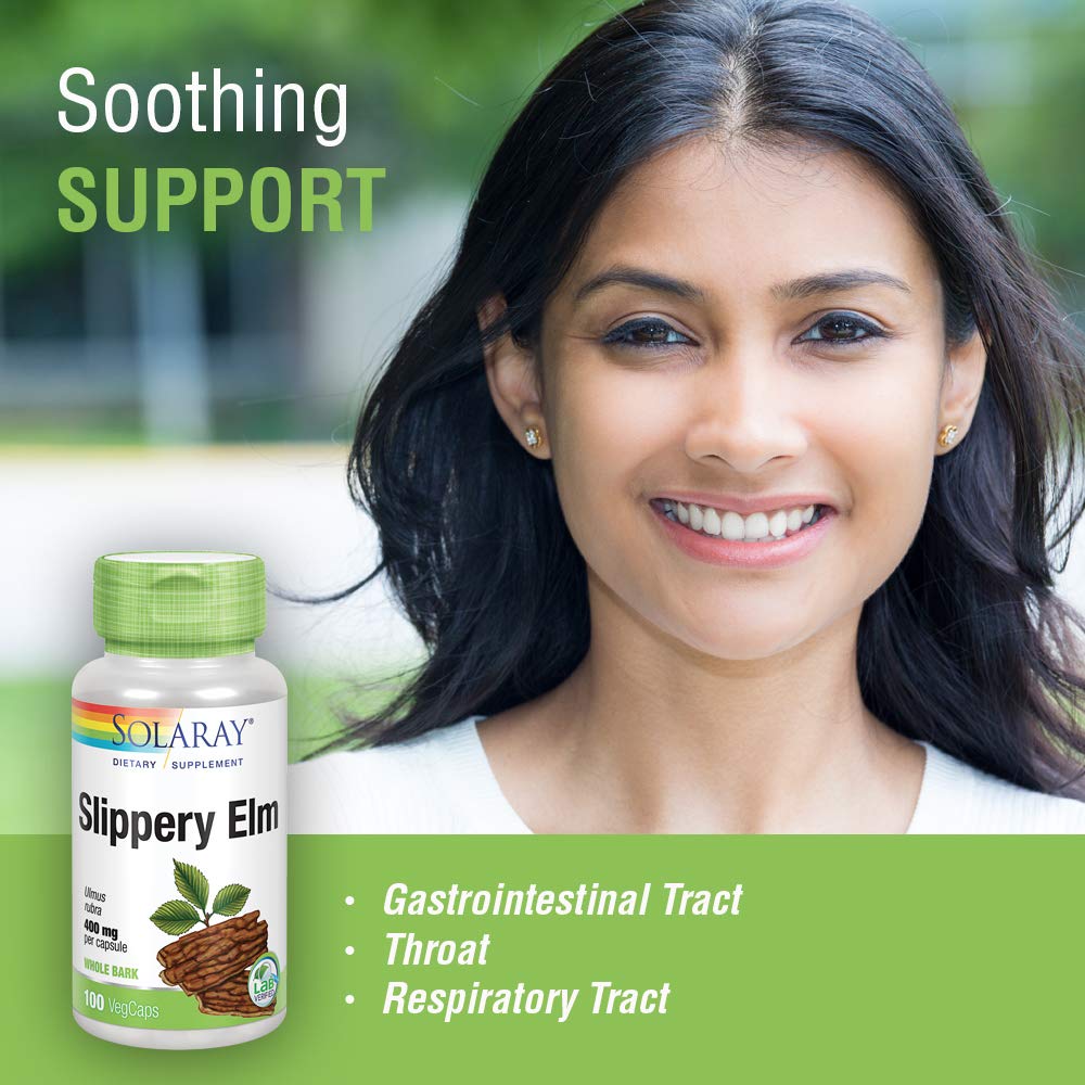SOLARAY Slippery Elm Bark 400mg |100 VegCaps  01590