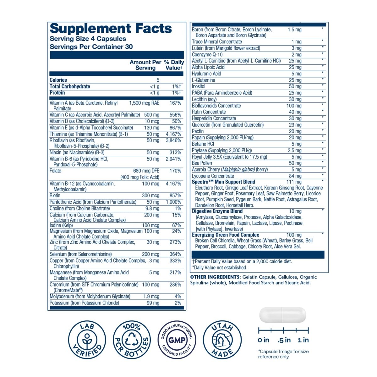 Solaray Spectro Man Multivitamin 120 Capsules