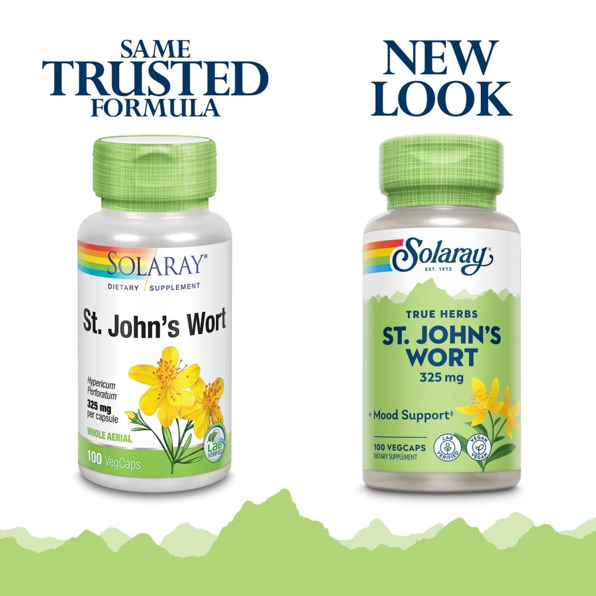 SOLARAY St Johns Wort 325mg Whole Aerial | Mood & Brain Health Support | Non-GMO, Vegan Lab Verified (100 CT)