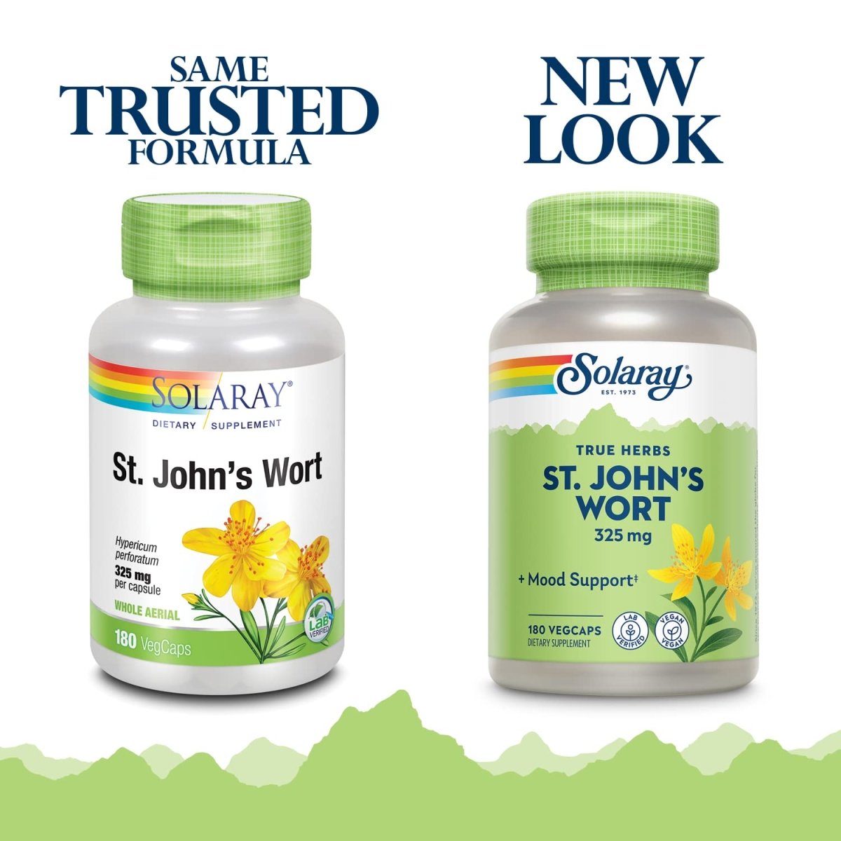 SOLARAY St Johns Wort 325mg Whole Aerial | Mood & Brain Health Support | Non-GMO, Vegan Lab Verified (180 CT)