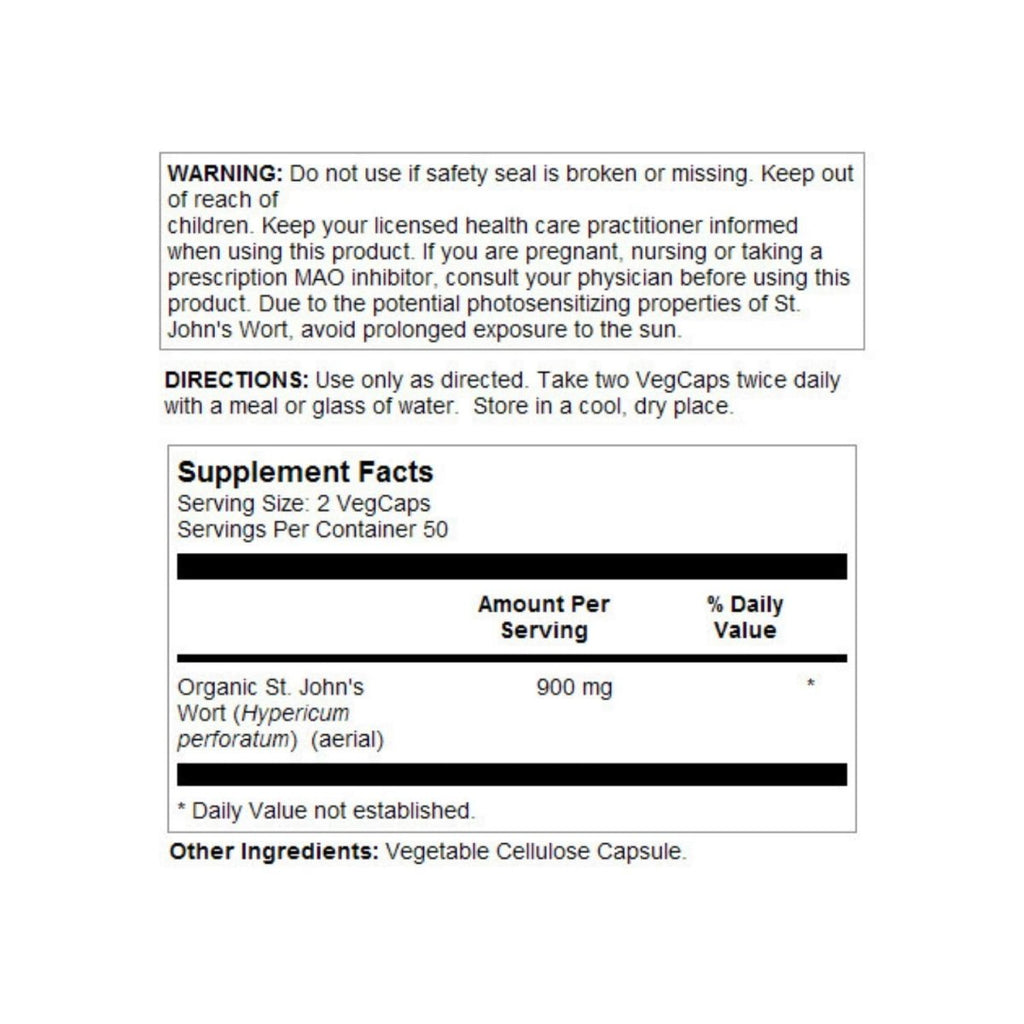 Solaray St. John's Wort Aerial 450mg - Mood, Brain Health & Healthy Sleep Support - 100ct