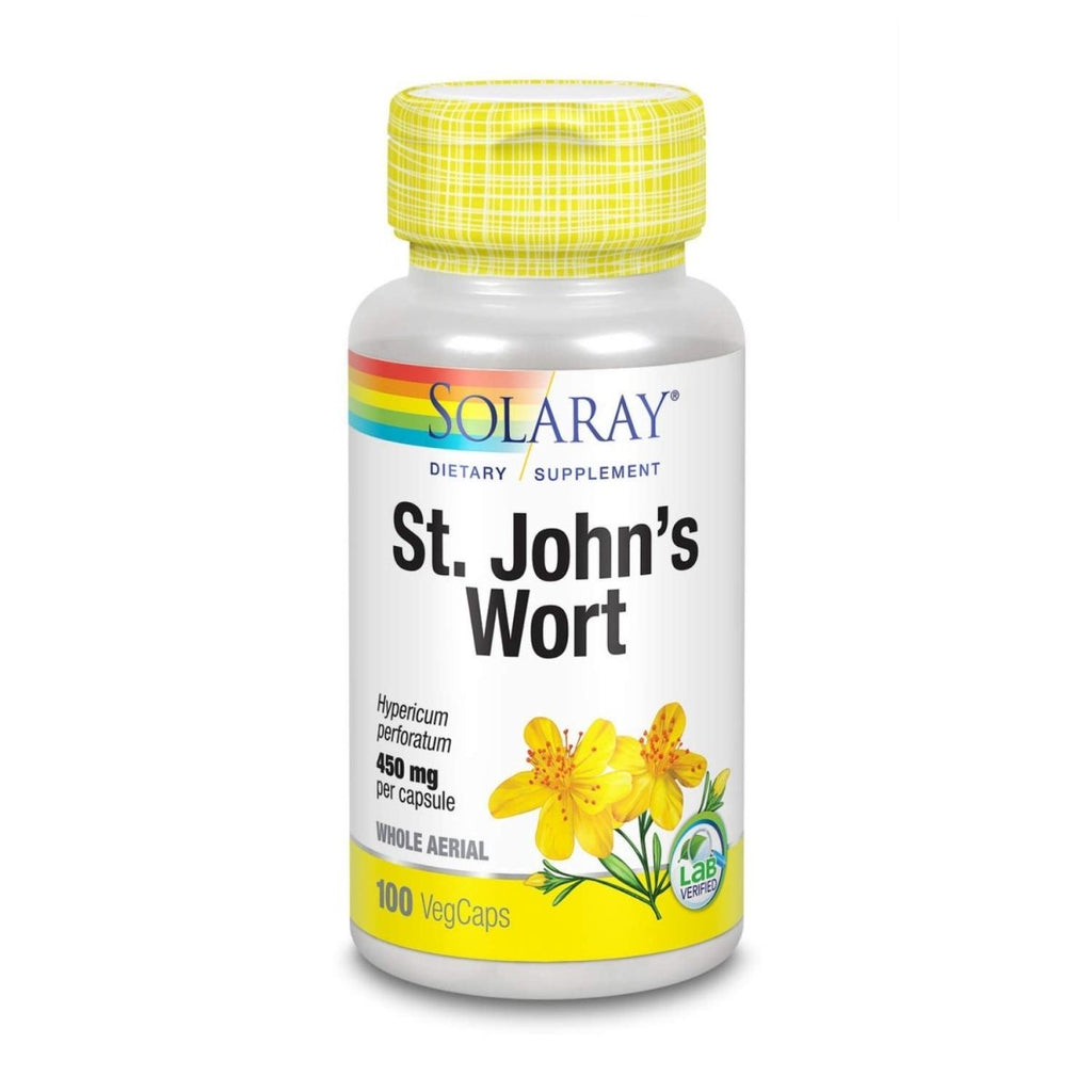 Solaray St. John's Wort Aerial 450mg - Mood, Brain Health & Healthy Sleep Support - 100ct