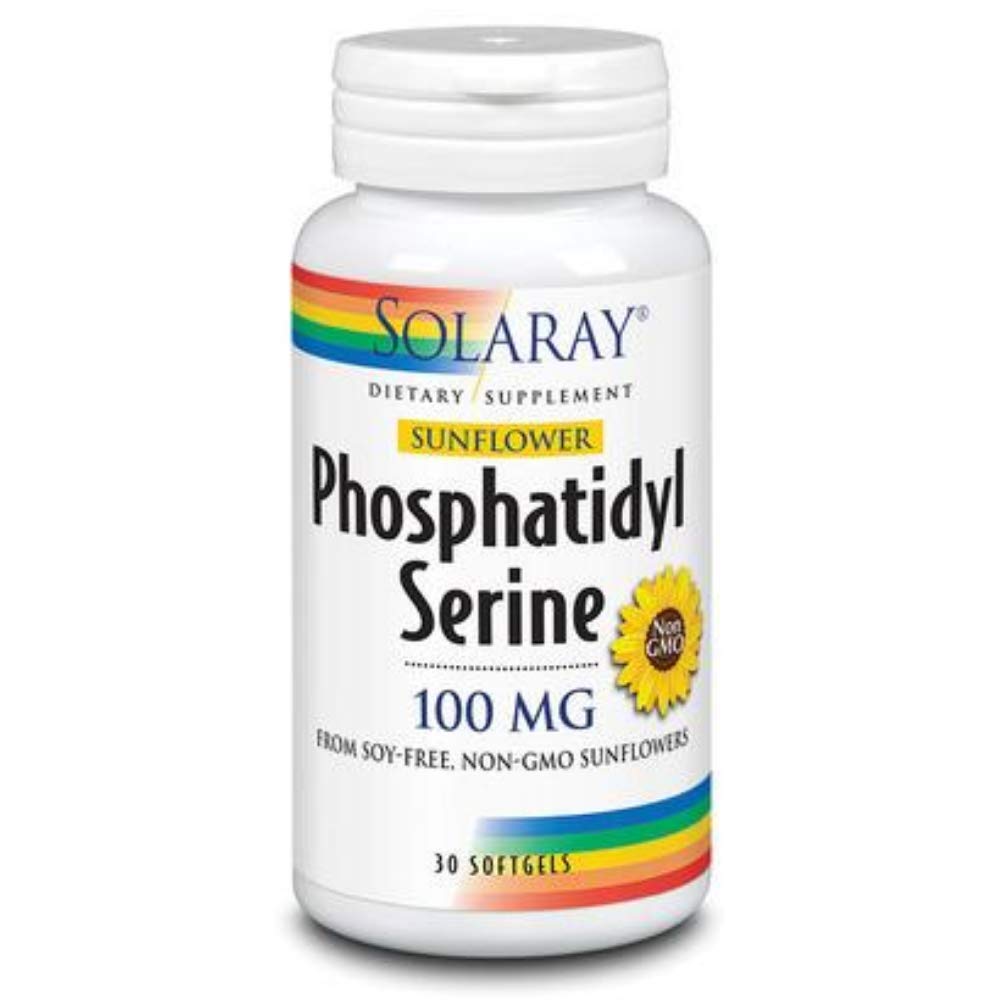 SOLARAY Sunflower Phosphatidylserine Non GMO, Softgel (Btl-Plastic) 100mg | 30ct