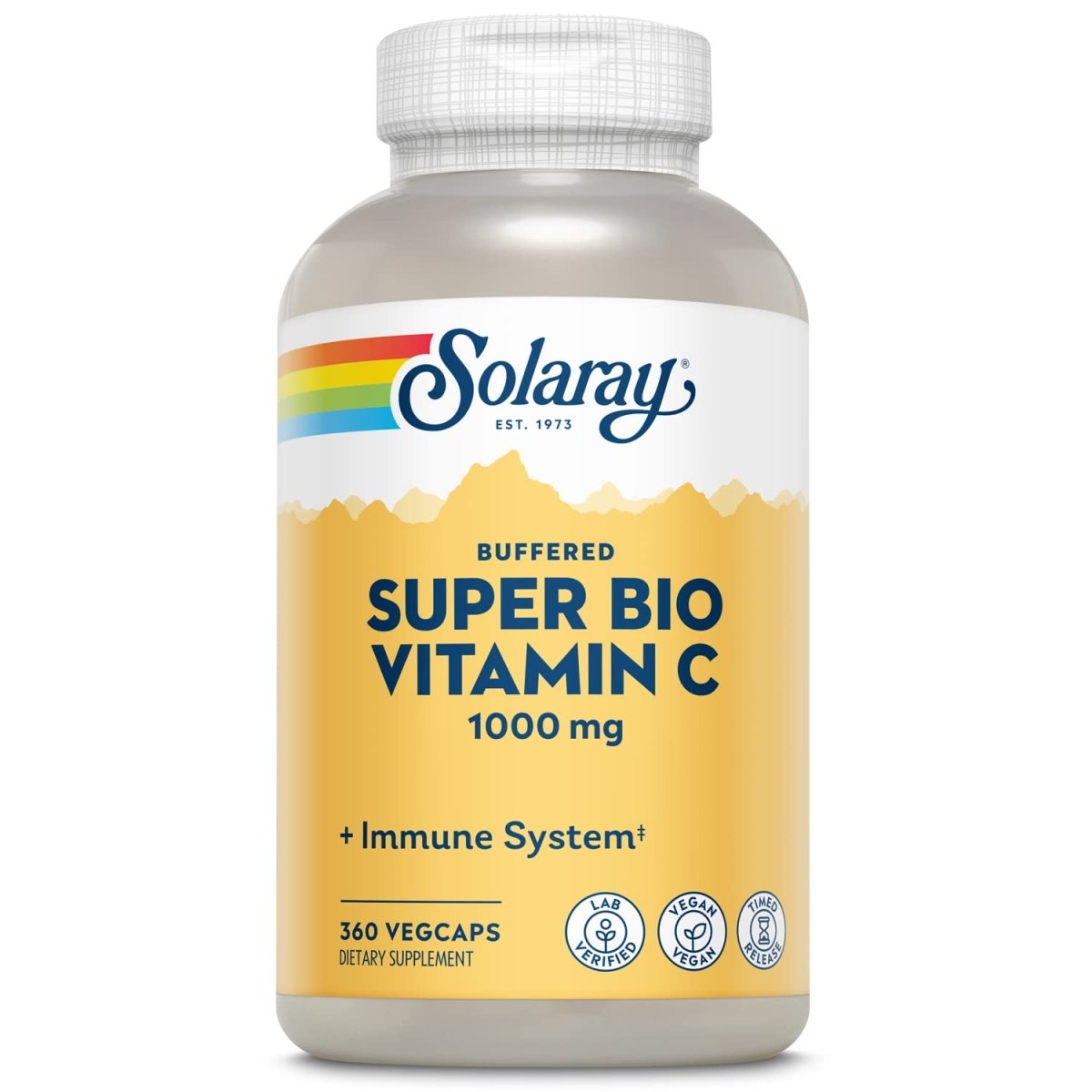 SOLARAY Super Bio C Buffered Vitamin C w/Bioflavonoids, Timed-Release Formula for All-Day Immune Support, Gentle Digestion, 1000mg, 360 Ct.
