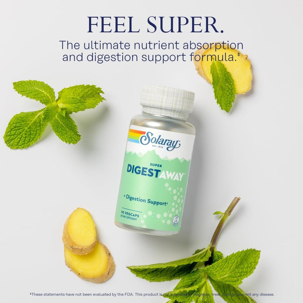 Solaray Super Digestaway Digestive Enzymes - Support for Digestion & Nutrient Absorption - 90 VegCaps   04801