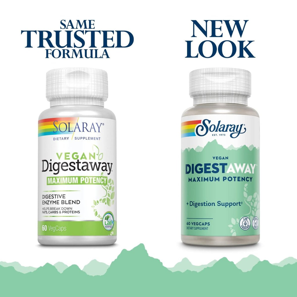 SOLARAY Super Digestaway Plant Enzymes, Veg Cap (Btl-Plastic) | 60ct  35754