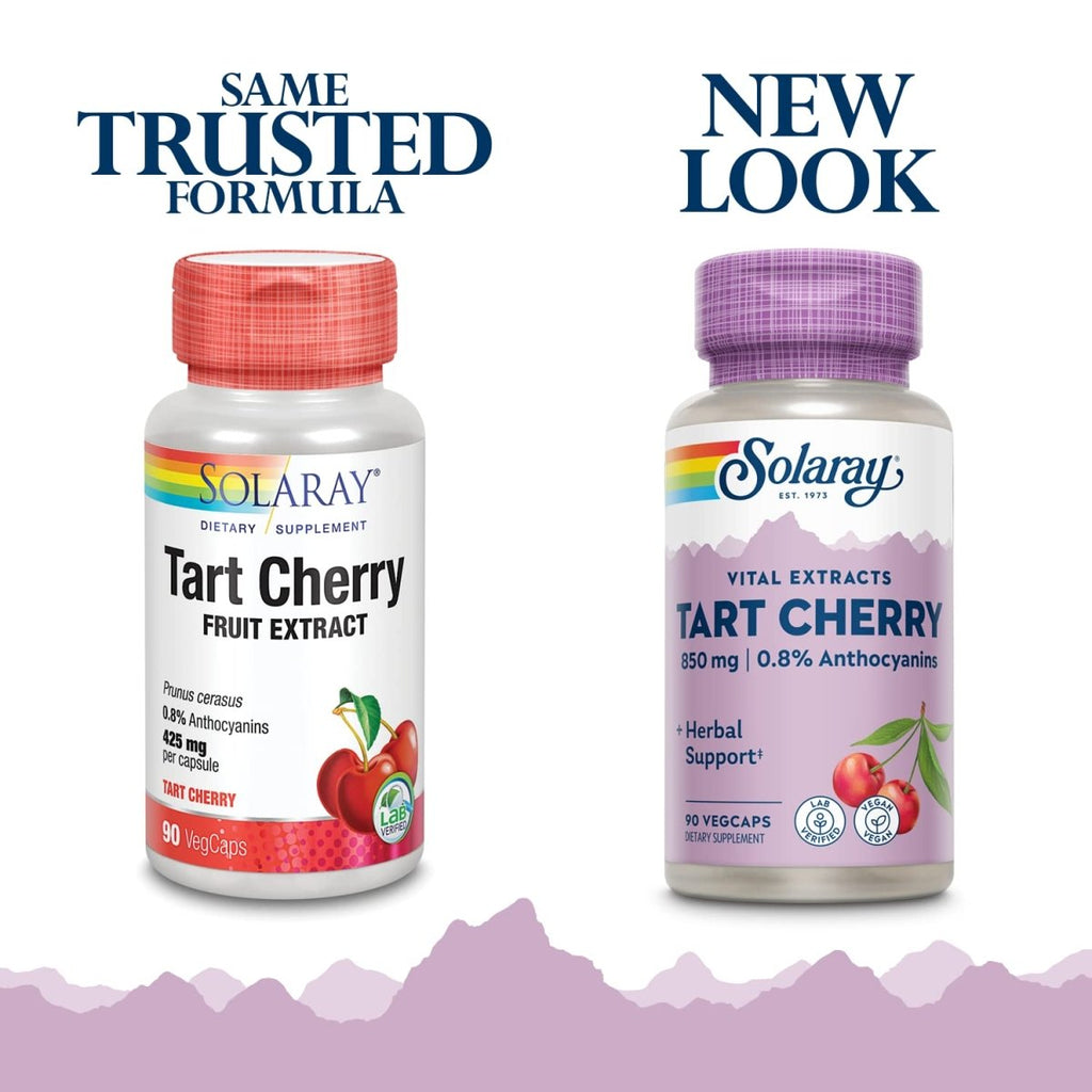SOLARAY Tart Cherry Fruit Extract 425mg | Supports Healthy Uric Acid Levels w/Antioxidants & Anthocyanins | Non-GMO & Vegan | 90 VegCaps