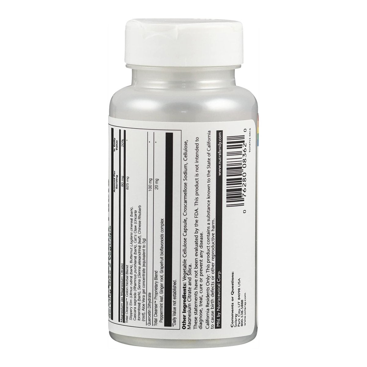 SOLARAY Total Cleanse Colon, Veg Cap (Btl-Plastic) | 60 Count
