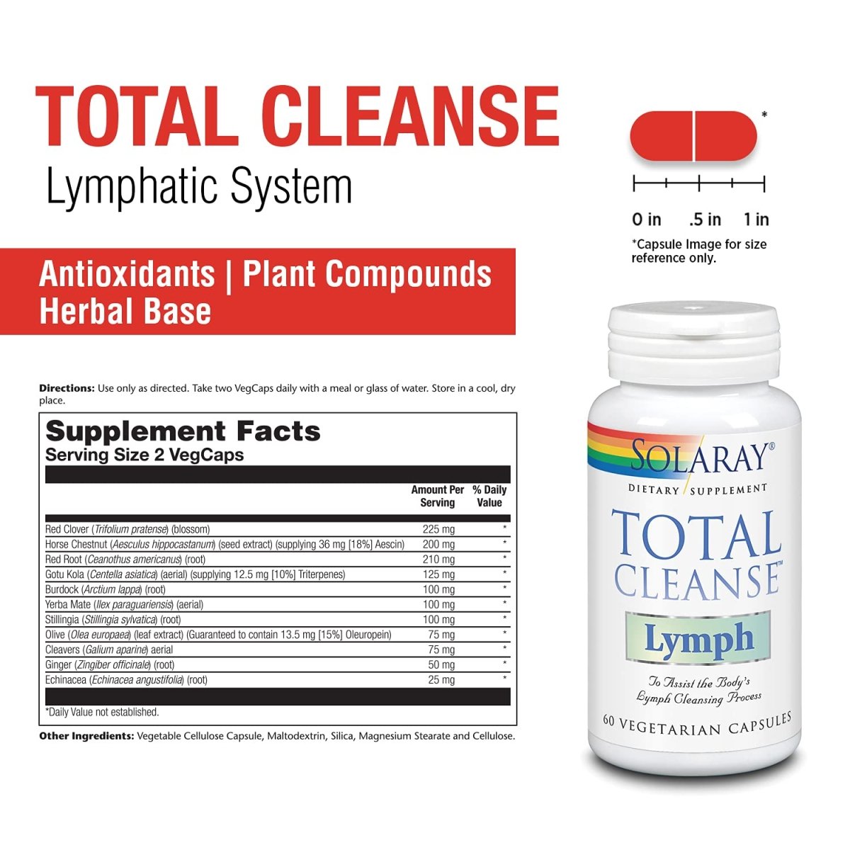 SOLARAY Total Cleanse Lymph VCapsules 60 Count