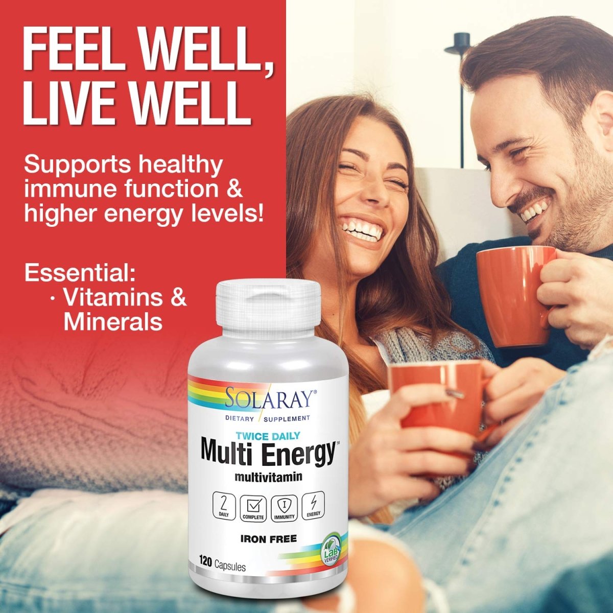 Solaray - Twice Daily (Iron Free), 120 Capsules 04745