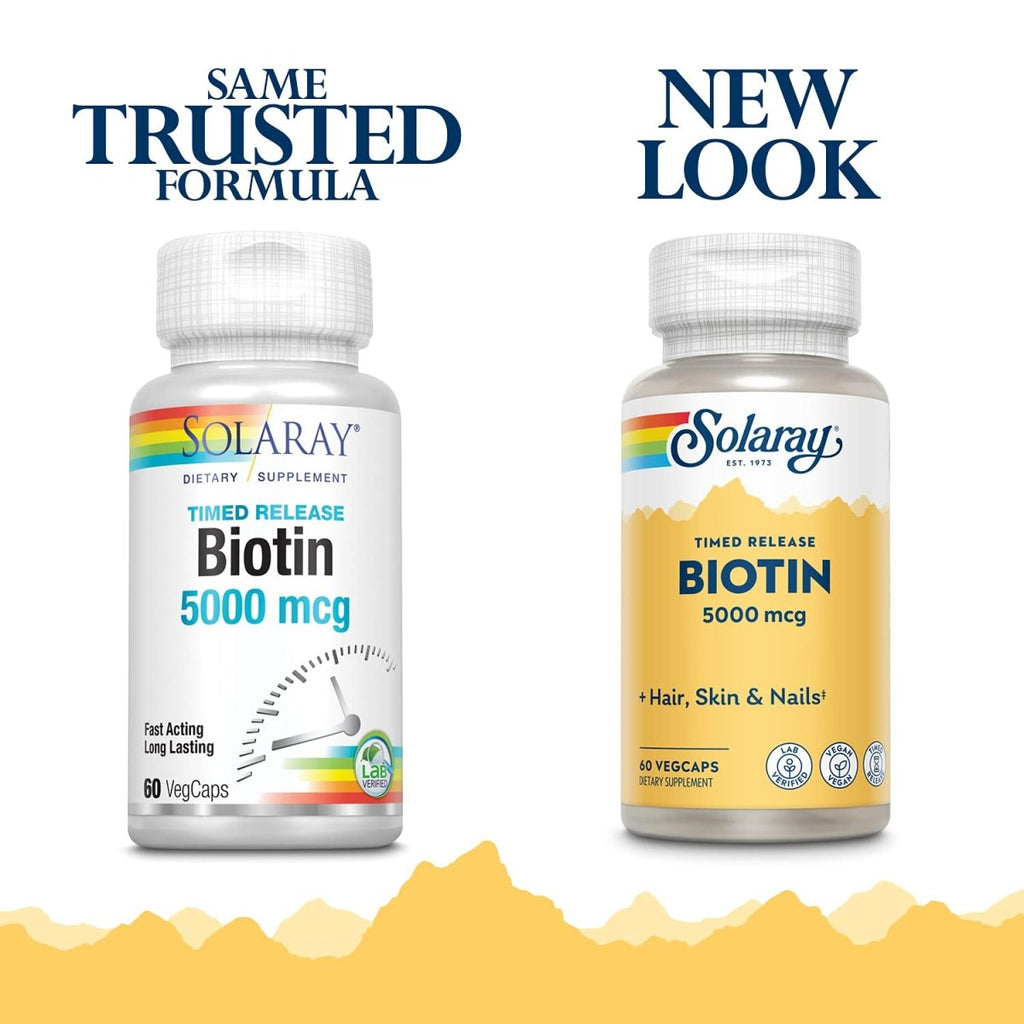 SOLARAY Two Stage, Timed Release Biotin 5000mcg 60 VegCap