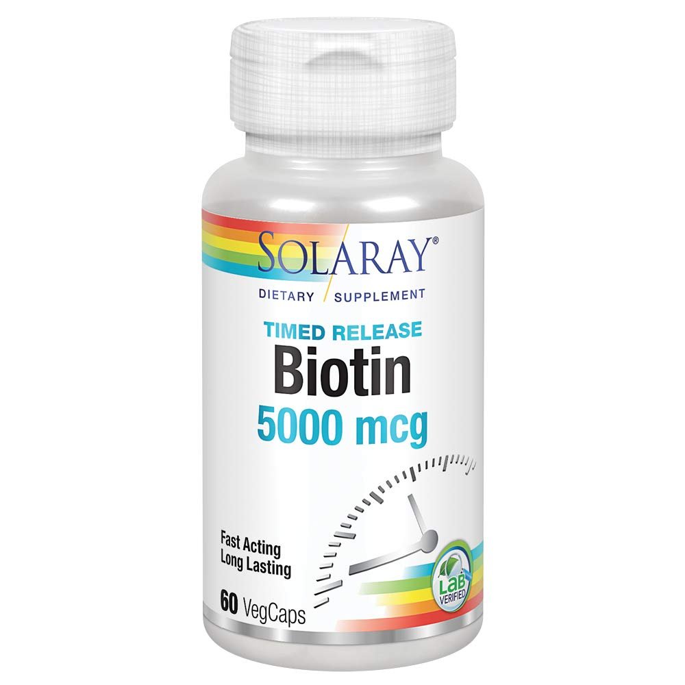 SOLARAY Two Stage, Timed Release Biotin 5000mcg 60 VegCap