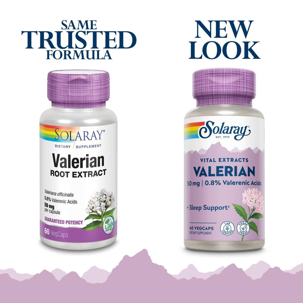 SOLARAY Valerian Root Extract 50 mg | Relaxation Support for a Healthy Sleep Cycle | 0.8% Valerenic Acids | 60 CT