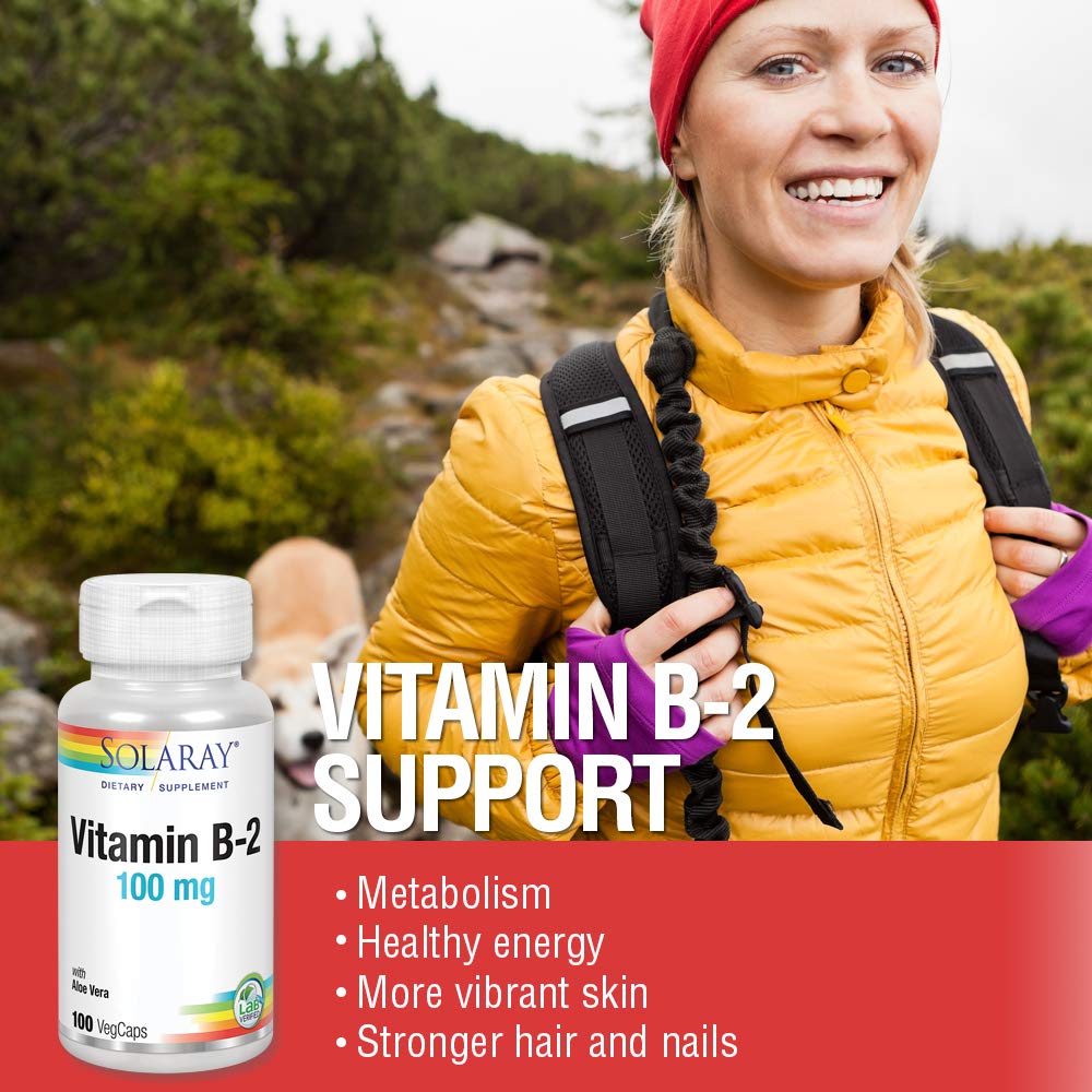 SOLARAY Vitamin B-2 Riboflavin 100 mg with Aloe Vera - 100 CT