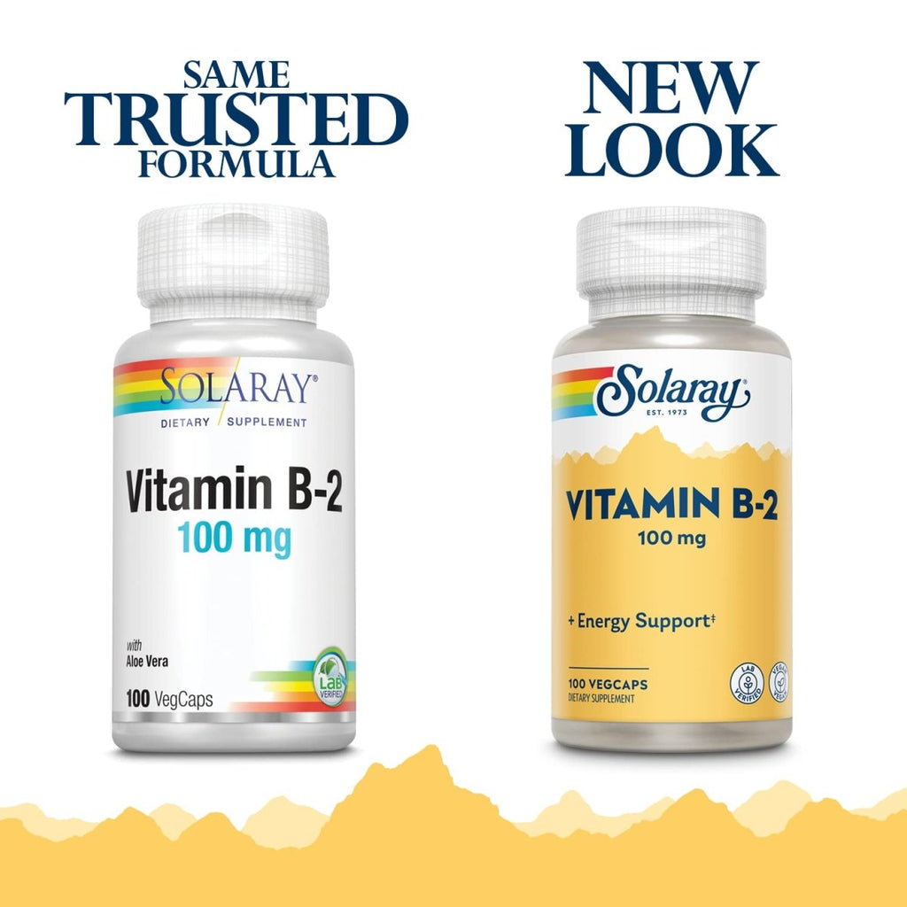 SOLARAY Vitamin B-2 Riboflavin 100 mg with Aloe Vera - 100 CT