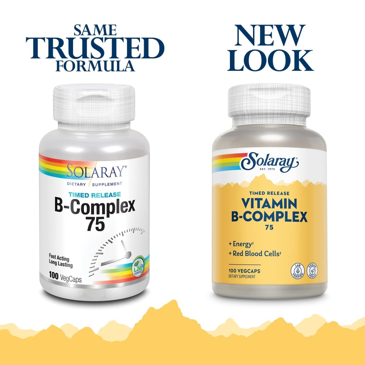 SOLARAY Vitamin B-Complex 75mg | Timed-Release for Extended Availability | Healthy Energy,?Red Blood Cells | 100 VegCaps